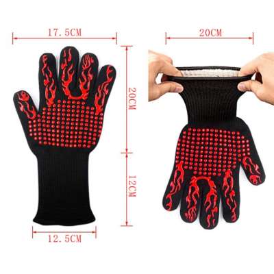 Anti Heat  Aramid Kitchen Household Extreme Heat Protection Silicone Oven BBQ Hand Glove