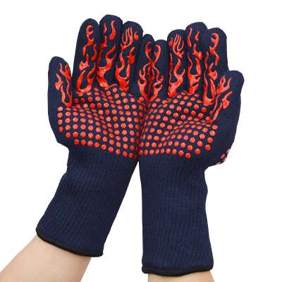 Protection Heat Resistance Aramid Kitchen Silicone Cooking Oven glove For BBQ