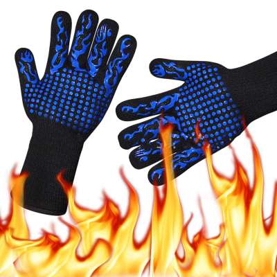 Customized Barbecue Oven Glove Handschuhe OEM 932F Extreme Heat Resistance Gloves Grill BBQ Gloves